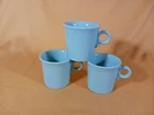 Lot Of Three Fiesta Sea Mist Mug 10 oz Green Ring Handle Cup  HLC Fiestaware