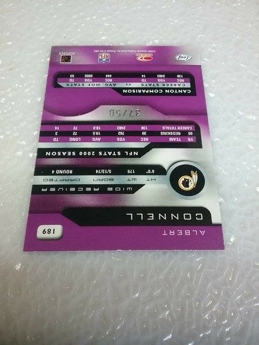 Albert Connell Redskins 2001 Quantum Leaf Infinity Purple #189 37/50 - Bild 4 von 4