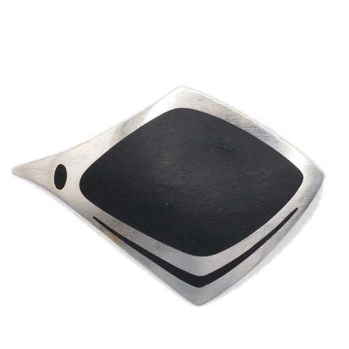 Modernist Denmark Paul Warmind Lg. Sterling Matte Enamel Pendant - Picture 1 of 3