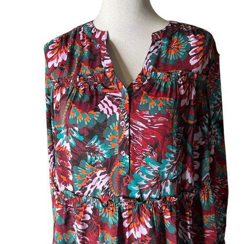 Top túnica mujer The Pioneer talla M dobladillo alto bajo estampado floral en capas NUEVO - Imagen 3 de 13