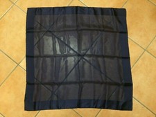 Women's scarf cm 76 x 76. Dark Blue Color  Transparency - New.