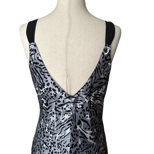 Oscar De La Renta Fairy Whimsical Sheer Trim Maxi Slip Dress Vtg S Animal Print - Picture 11 of 14