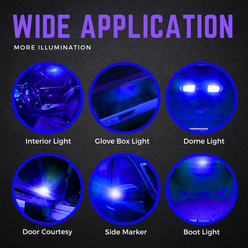H6w Led Xenon Ice Blue Reversing Light Bulbs 433 434 Bax9s Offset Pins Hid X2 - Image 3 of 4