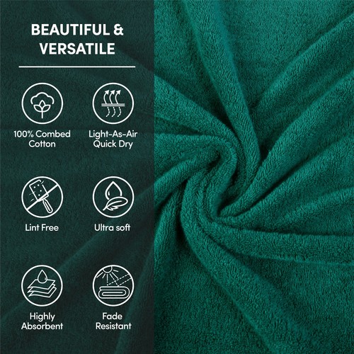 100% Combed Cotton Towel Set: Bath Towel, Hand Towel & Face Washer Sets - Picture 11 of 84