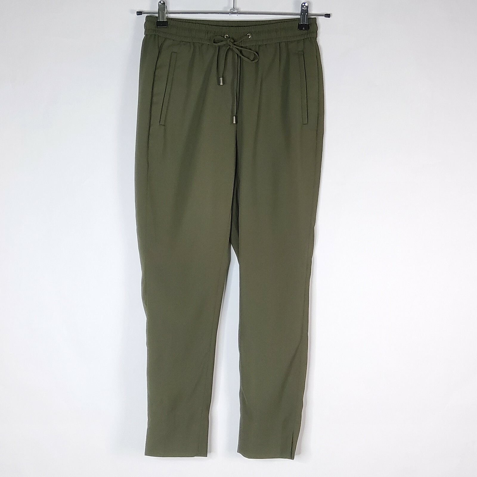 H&M Sz 4 Leisure Pants Women Olive Green Drawstri… - image 1