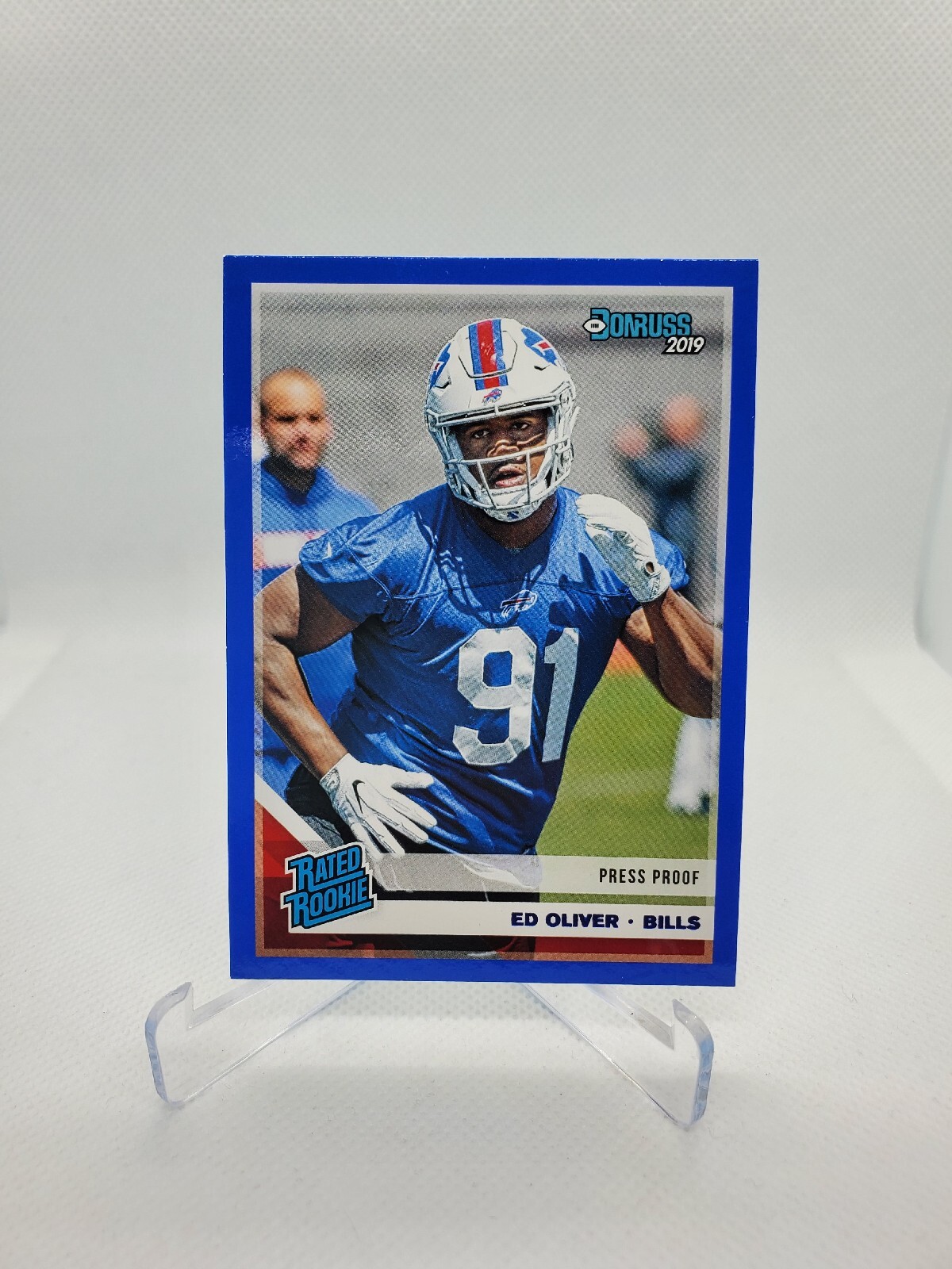 Ed Oliver - Bills - 2019 Panini Donruss - Blue Press Proof Rated Rookie - #347