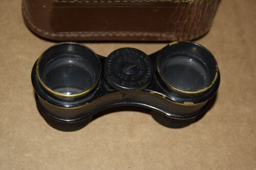 Occhiali binocolo sportivo compatto ottone Pat 1916 con custodia - Foto 2 di 4