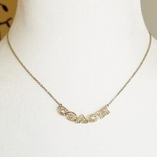 NWT Coach Authentic Pave Pendant Crystal Spellout Gold Tone Collar Necklace
