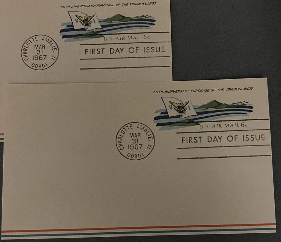 1967 The Virgin Islands First Day Of Issue Air Mail Post Card Lot Of 8 - Image 3 of 4
