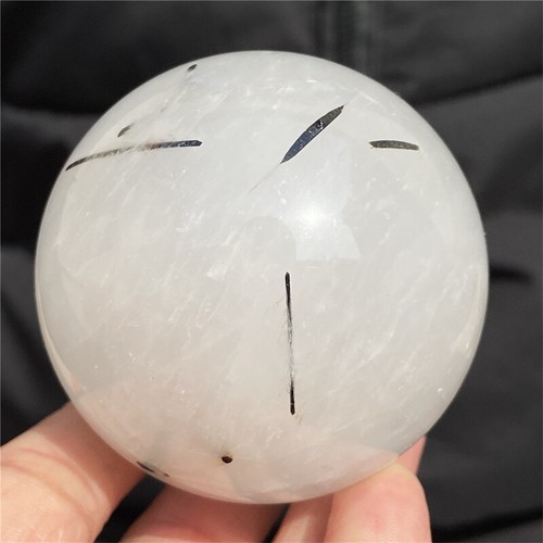 Sfera intagliata in tormalina naturale 62 mm, intaglio sfera cristallo, decorazione Reiki Heal - Foto 4 di 12