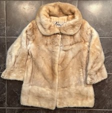 Vintage Evan  s Mink Fur Short Coat Light Brown M-L