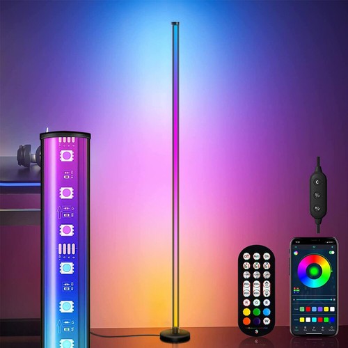 LED STEHLEUCHTE BUNT ECKLEUCHTE STEHLAMPE DIMMBAR LICHTSÄULE LED RGB 120CM DHL - Bild 14 von 17