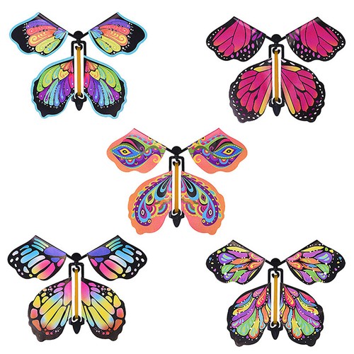10x Magic Wind Up Flying Butterfly Powered Magic Fairy Flying Toy Surprise Gift - Photo 4/5