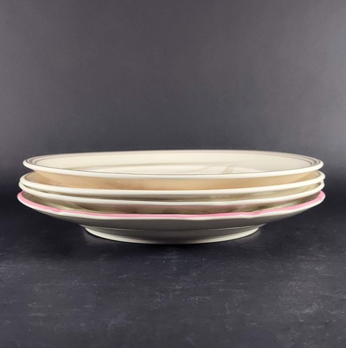 4 Mismatched Dinner Plates Pink Beige Floral Stoneware Granny Cottage Shabby - Picture 6 of 8