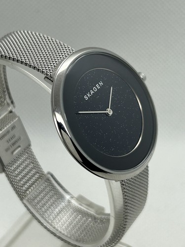 Skagen Gitte Women's SKW1070 Black Dial Silver Stainless Steel Mesh Watch 38mm - Picture 3 of 10