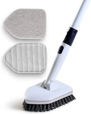 Shower Scrubber 3 in 1 Extendable Long Handle 58" Cleaning Brush - Non Scratc...