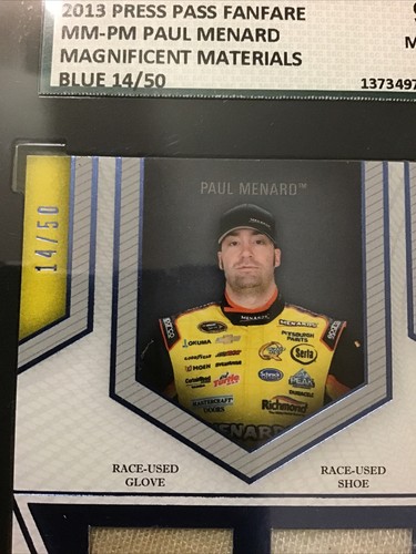 2013 Press Pass FanFare PAUL MENARD #27 Menard Magnificent Materials Blue #/50 - Picture 2 of 4