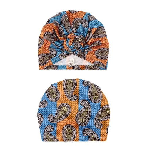 5 Pack Knotted Headwraps for Women African Turban Pre-Knotted Beanie Hair Covers - Picture 3 of 7