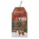 Christmas Gift Tag Wall Sign Most Wonderful Time of Year 7.25"X14" w