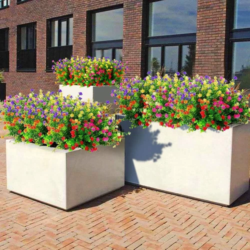 20 paquetes de flores artificiales planta falsa boda jardín interior exterior decoración del hogar - Imagen 2 de 17