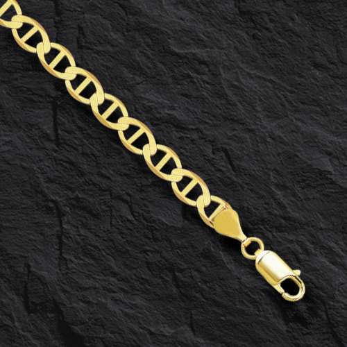 14k solid Yellow Gold Anchor Mariner chain/necklace 5.4MM 12 grams 24" - Picture 3 of 17