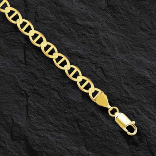 10k solid Yellow Gold  Anchor Mariner chain/necklace 4.5 MM  7.5 grams  24" - Picture 1 of 11