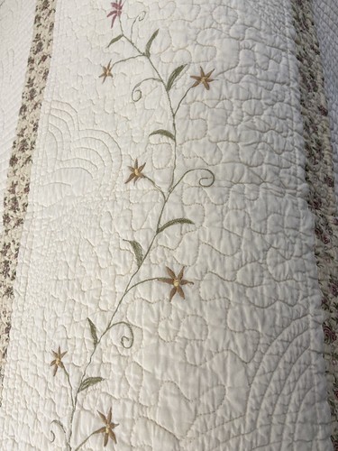 Adel Queen gesteppte Bettdecke Tagesdecke bestickt Blumen reservierbar 90”x94” - Bild 12 von 23