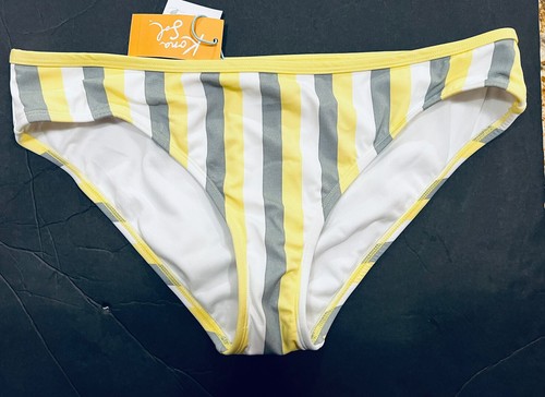 Kona Sol Women's L (12-14) Medium Coverage Hipster Multi Stripe Bikini Bottom - Picture 6 of 7
