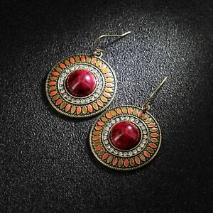 Boucles d`Oreilles Argenté Mini Perle Rouge Jaune Bohême Multicolore Ethnic C1 Boucles d`Oreilles Argenté Mini Perle Rouge Jaune Bohême Multicolore Ethnic C1