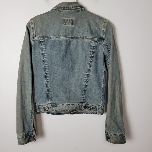 Abercrombie & Fitch Big Girls Size L Snap-Up Denim Jean Jacket Blue - Picture 4 of 11