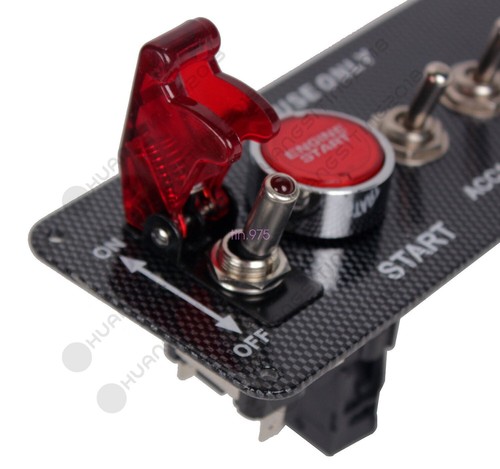 Carbon Fiber Race Car Ignition Accessory Engine Start Push Button Switch Panel - Foto 8 di 11