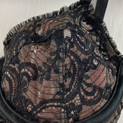 Vintage 80s Victoria Secret Bra 34B Gold Label Semi Sheer Lace Underwire NOS NWT - Picture 3 of 19