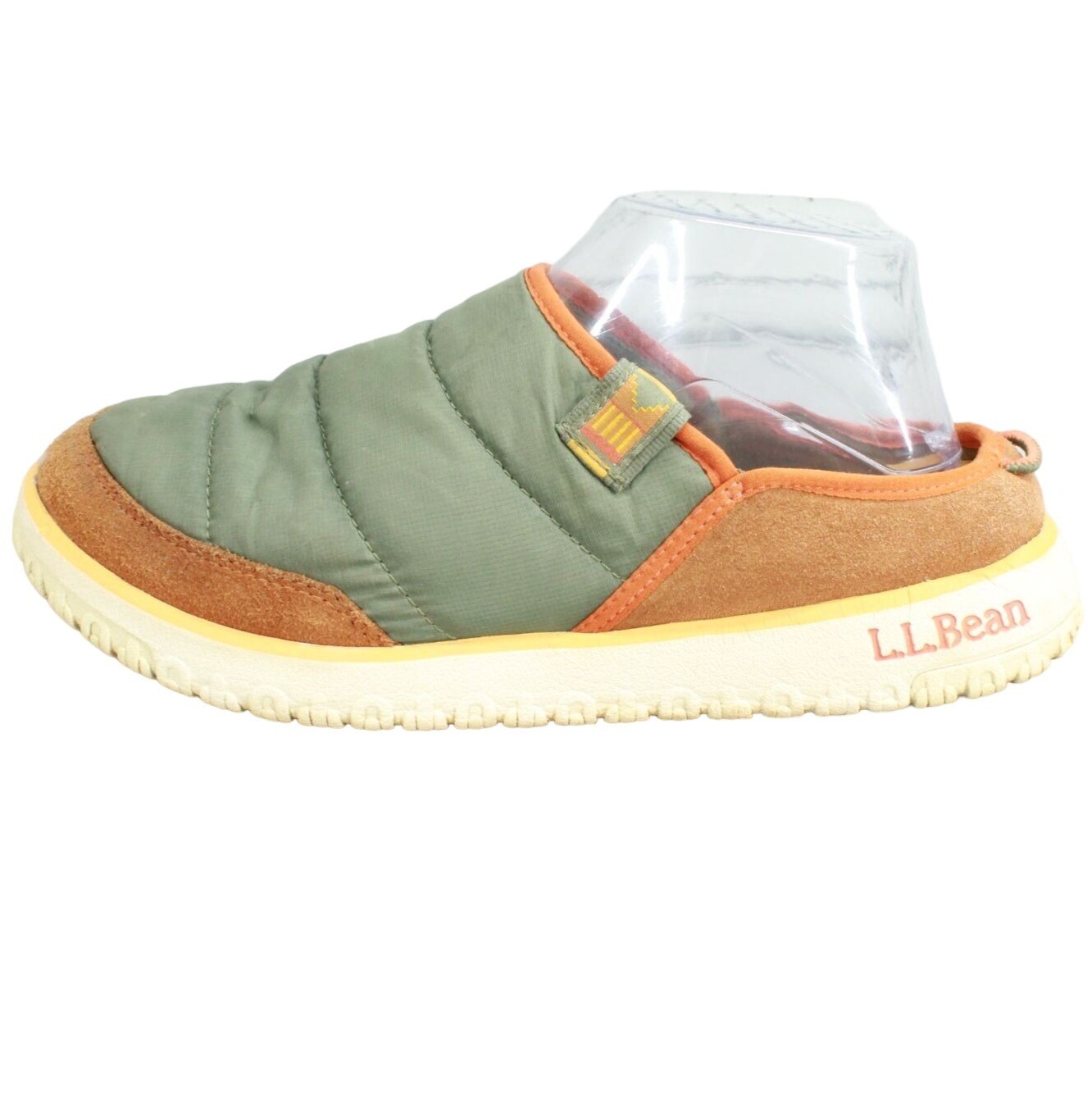 LL Bean Mujer Montaña Clásico Acolchado Interior Exterior Toboganes Naranja Verde 8 M