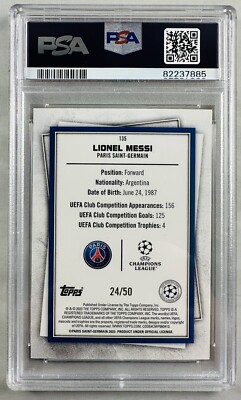 Lionel Messi 2022-23 Topps Superstars Golden #24/50 PSA 10