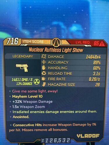 M10 Lvl72 Anointed Light Show Consec Hits Borderlands 3 Xbox/PC/SHiFT/Steam - Picture 3 of 6