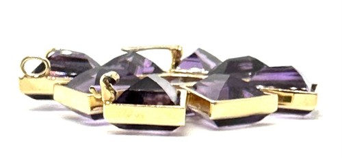 Maltese Cross Natural Amethyst 14k Yellow Gold Brooch Pin Pendant - Picture 6 of 15
