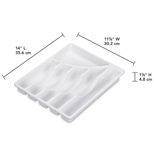 Bandeja de cubiertos de plástico Sterilite 6 compartimentos, blanca 11-1/2"" con x 14"" T nueva - Imagen 4 de 4