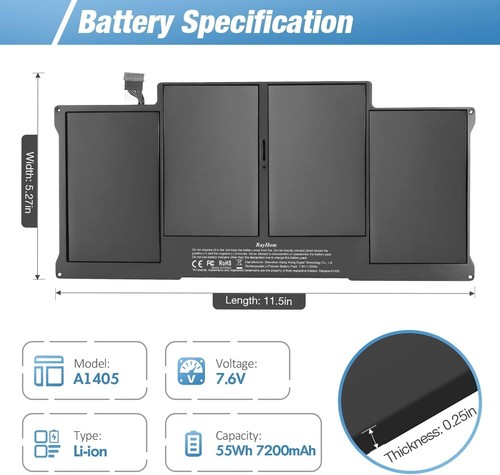 Premium Quality MacBook Air A1466 Replacement Battery - 7200mAh, UL Certified - Picture 4 of 10