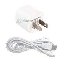 10' USB Cable+Wall Charger for Phone Samsung Galaxy J7 Perx /J7 Prime /J7 V/Halo
