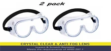 Safety Goggles Over Glasses Lab Work Eye Protective Eyewear Clear Lens  (2 pack)