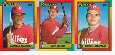 Philadelphia Phillies 1990 Topps Traded team set (3 cards) near mint-mint See