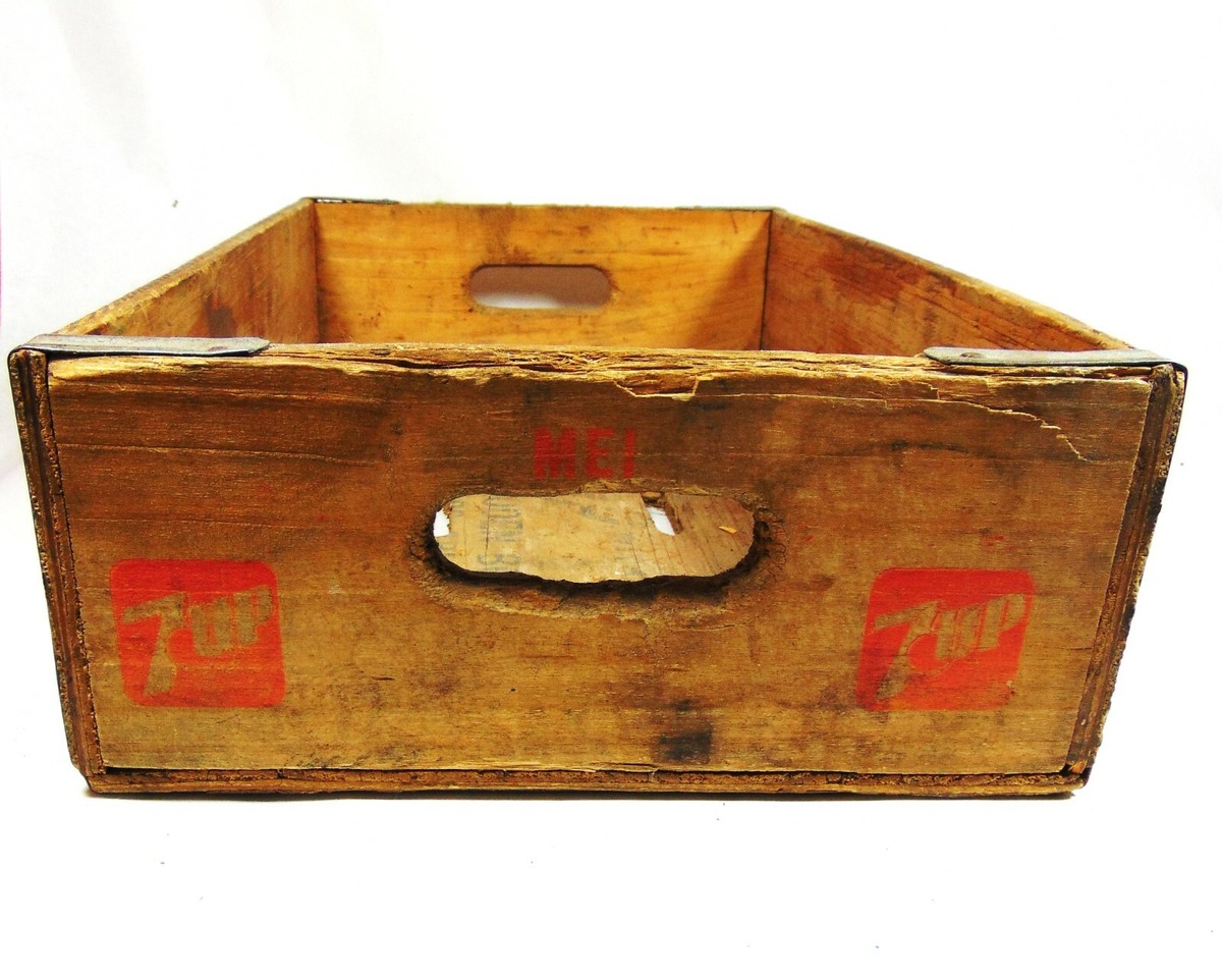 vintage USA70's 7up wood crate 木箱 Retro 7 Up 16 0z. Botte Wood Shipping Crate (Ca. 1980's) | eBay