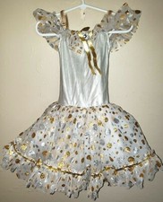 THEATRICALS DANCE TUTU SUPER GLITTER silver gold polka dots size XS ADJUSTABLE