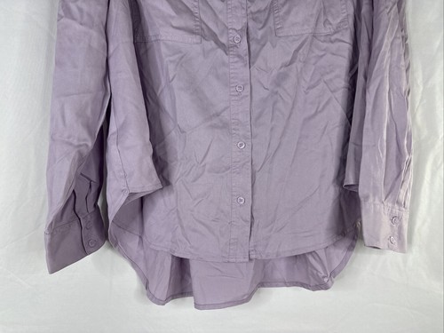 Lane Bryant Button Up Shirt Women Plus Size 20 Purple Long Sleeve Lyocell New - Picture 3 of 14