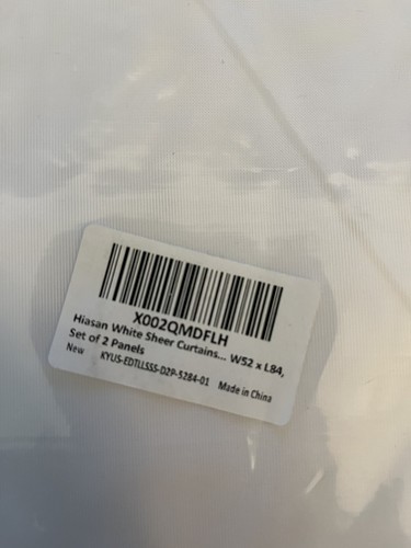 Hiasan White Sheer Curtains 84 Inches Long with Tiebacks, Light Filtering - Bild 4 von 4