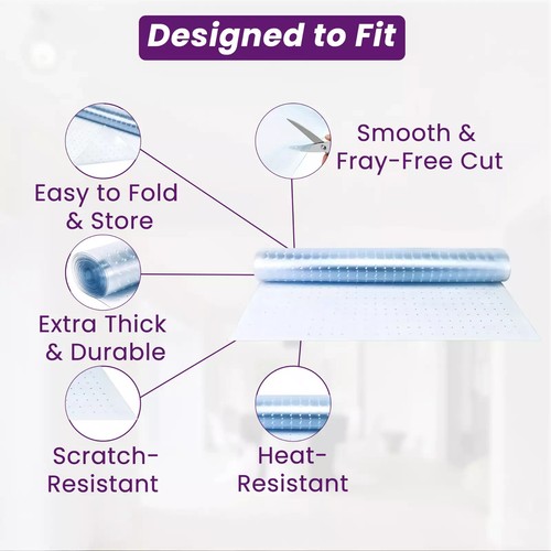 Vinyl Plastic Carpet Protector Clear Runner Home Office Hallway Film Mat Roll UK - Picture 4 of 12