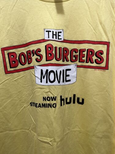 NEW Bob's Burgers Hulu Movie Promotional Yellow Shirt Size Large & Apron - Picture 2 of 4