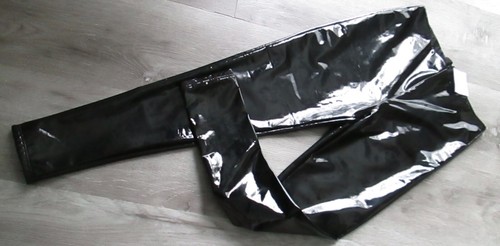 Nuovo con etichetta! KANCAN PANTALONI LEGGINGS NERI LIQUIDI WET LOOK BRILLANTI SKINNY ADERENTI TAGLIA L - Foto 6 di 7