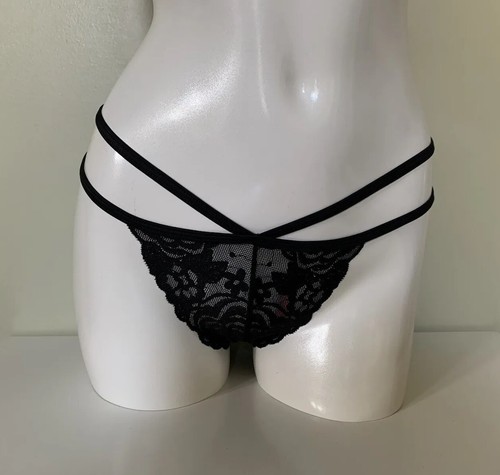 NEW Victoria's Secret PINK Date Push Up Bra 32C & Panty S Set Black - Picture 9 of 21
