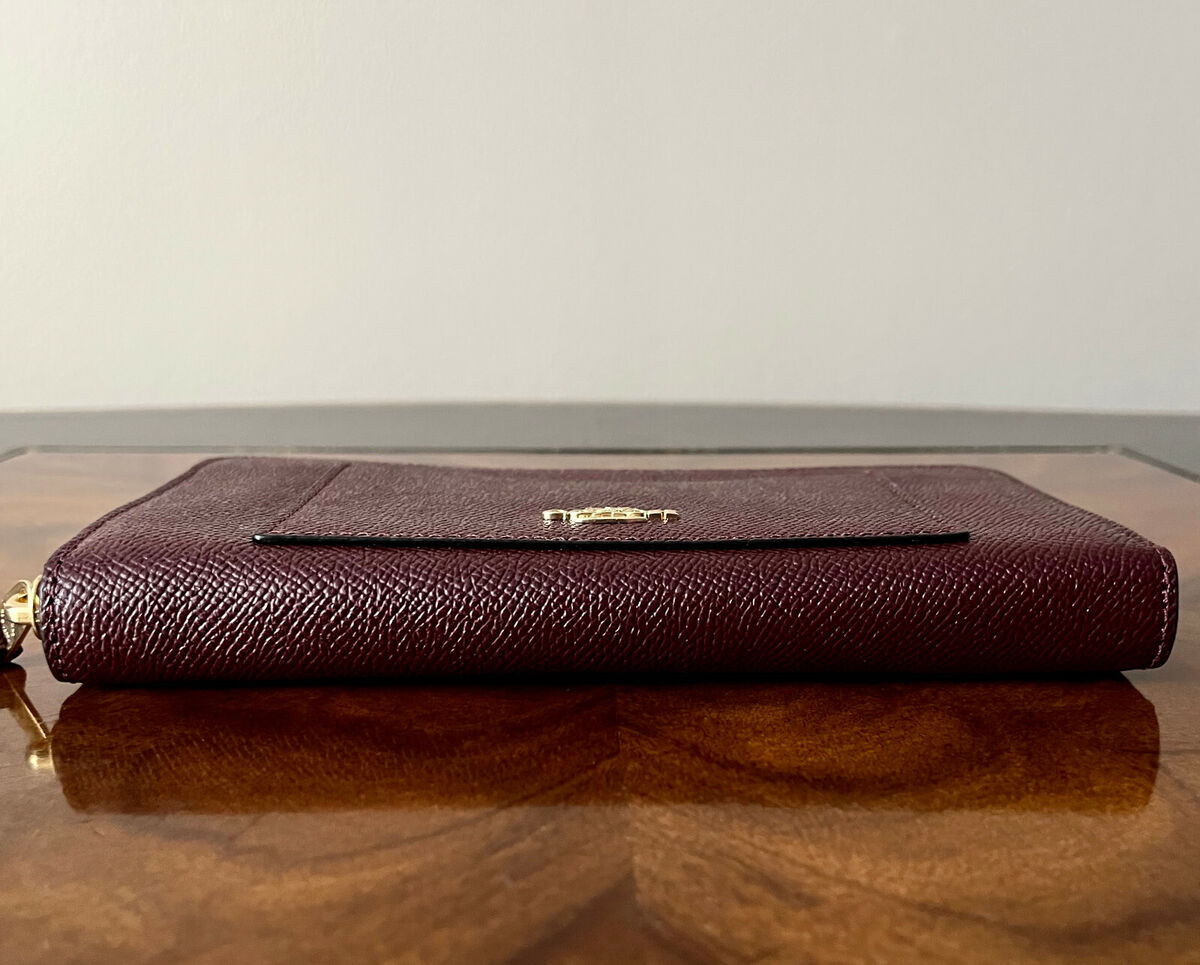 NWT Coach Dark Burgundy Crossgrain Leather Accordion NWT Coach Dark Burgundy Crossgrain Leather Accordion